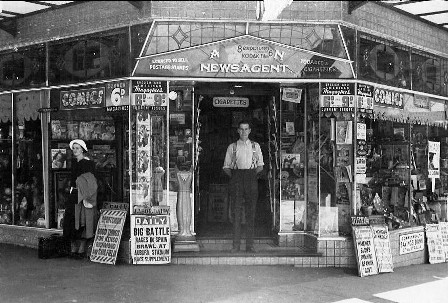 Homebush Newsagency 1936, corner Knight Street and Parramatta Road Homebush.