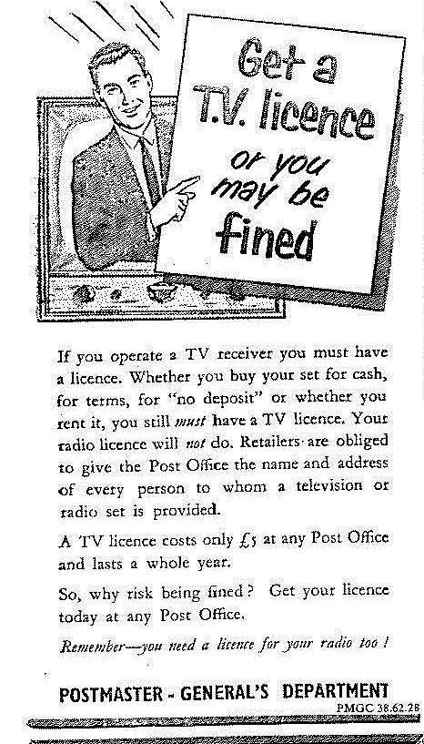 Advertisement for TV Licences - The Citizen, February 13 1958
