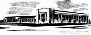 Illustration of architect design of Ford Factory 1936