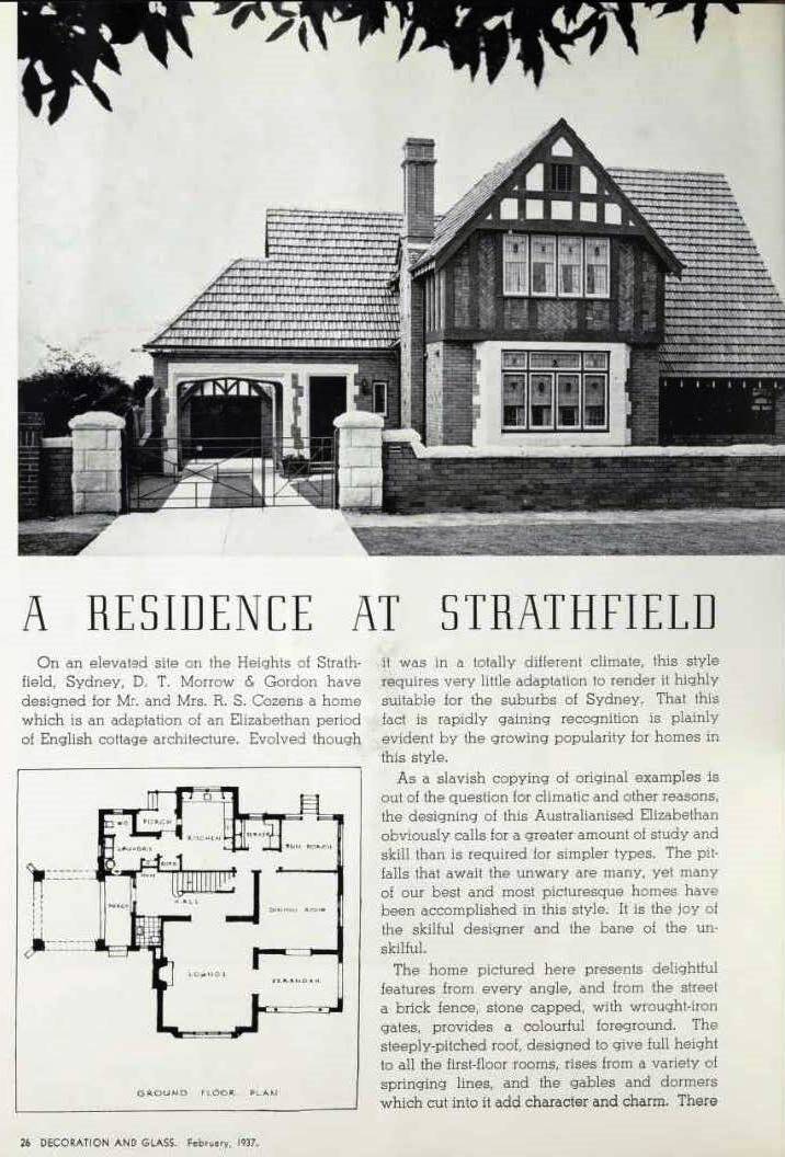 23 Newton Road as featured in Decoration and Glass February 1937, the home of Mr & Mrs R Cozens