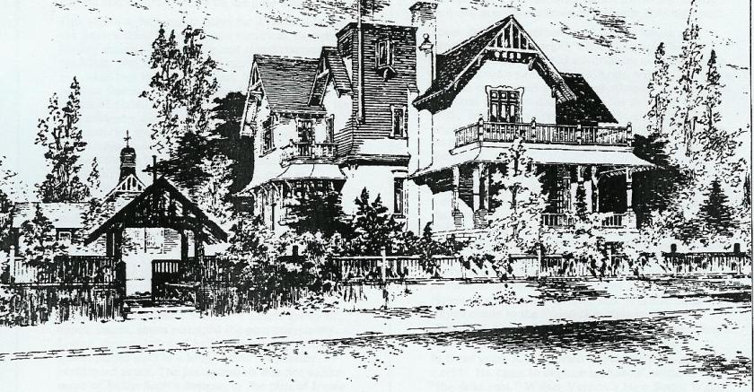 Illustration of Bickley designed by George Sydney Jones, now demolished. 20 Albyn Rd Strathfield. Appeared in Art & Architecture 1979.