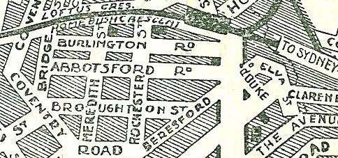 Village of Homebush Streets - Map 1926