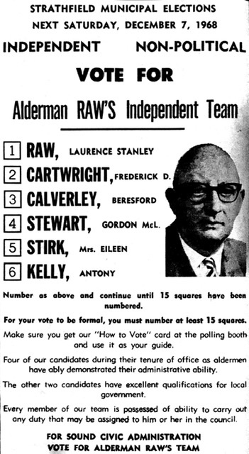 Lawrence Raw ticket 1968 election