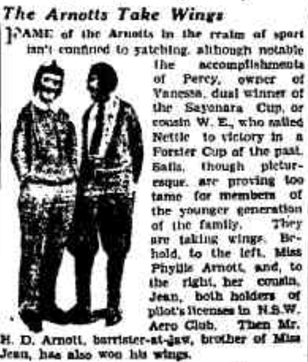 The Arnotts Take Wings Evening News 27/2/1930, p6
