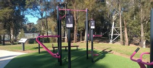 Hudson Park fitness station 2023. Photo Cathy Jones