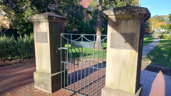 Melville Reserve Gates. Photo Cathy Jones 2024