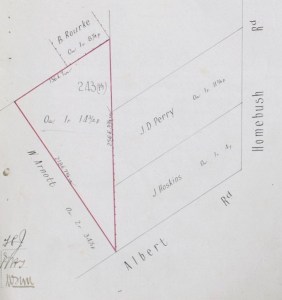Land map showing 2 areas of land owned by William Arnott.  v.1346 f.81
